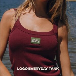 Daily Drills Maroon Logo Tank Top